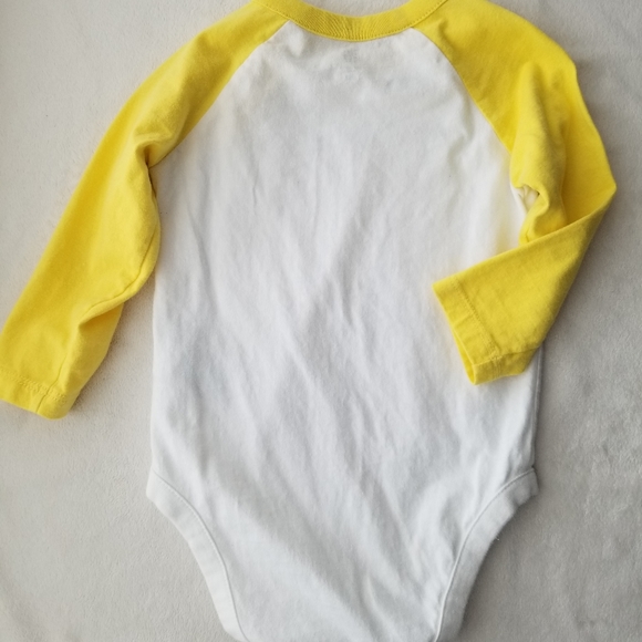 Baby Gap Yellow Raglan Sleeve Bodysuit - Picture 3 of 5